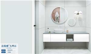 Pure Grey Artificial Marble Slab Wall Tile For Bathroom