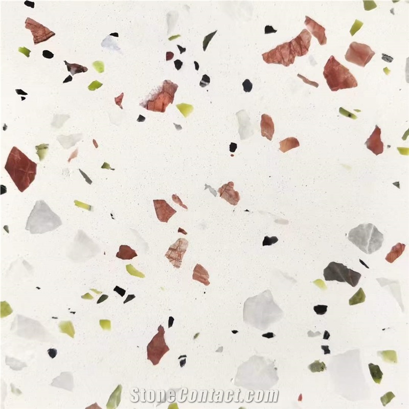 Terrazzo Cement Floor Tile Grey White Factory Sells