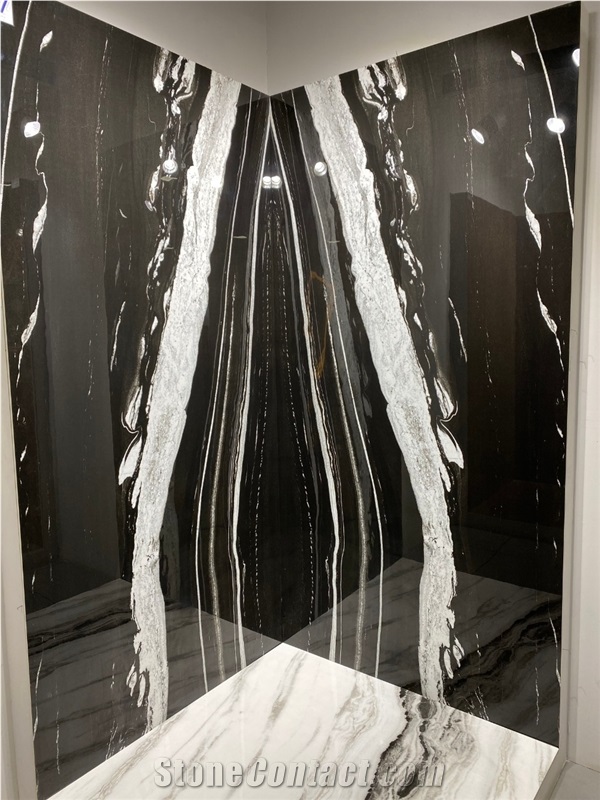 River Black Large Porcelain Slabs