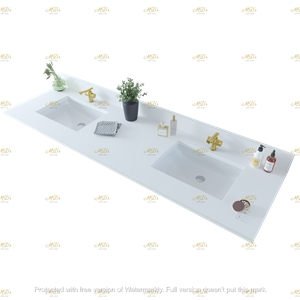 73 In. Pure White Quartz Vanity Top With Sink