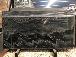 Sea Wave Black Marble Book Match Slabs