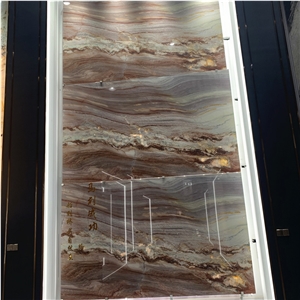 Beautiful Brazil Imported Rainbow Impression Quartzite Slabs