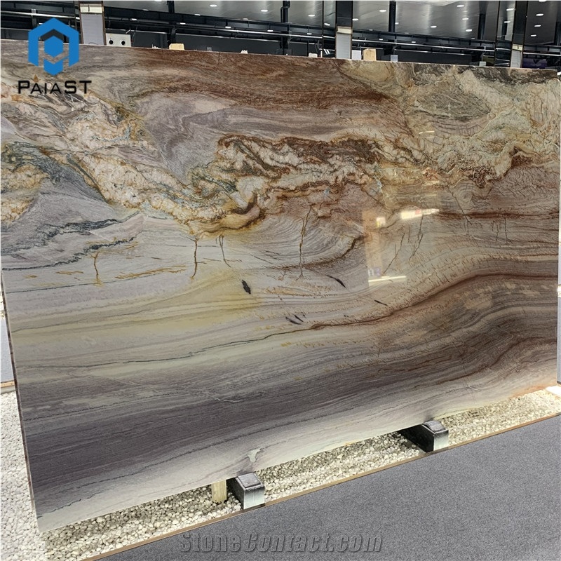 Beautiful Brazil Imported Rainbow Impression Quartzite Slabs