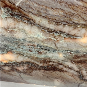 Beautiful Brazil Imported Rainbow Impression Quartzite Slabs