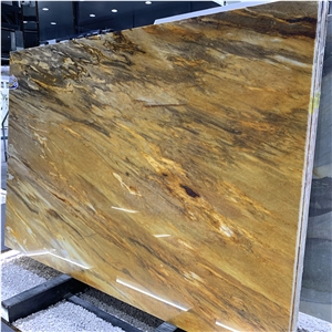 Brazil Golden Quartzite Slab For Background Wall &Countertop