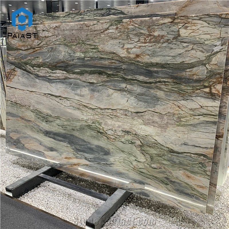 Brazil Luxury Rainbow Quartzite Slab For Countertop And Wall