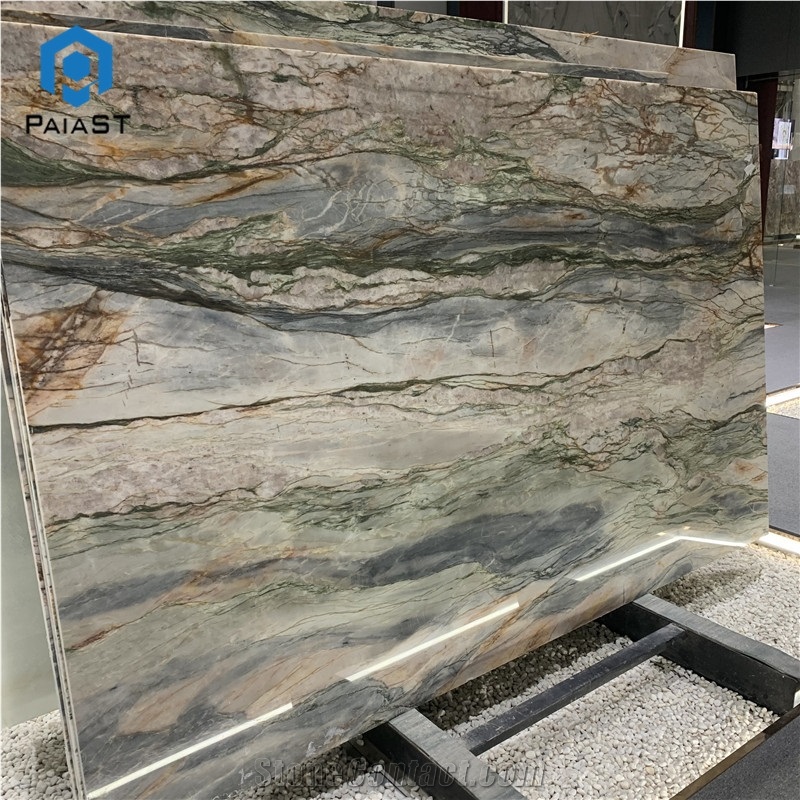 Brazil Luxury Rainbow Quartzite Slab For Countertop And Wall