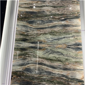 Brazil Luxury Rainbow Quartzite Slab For Countertop And Wall
