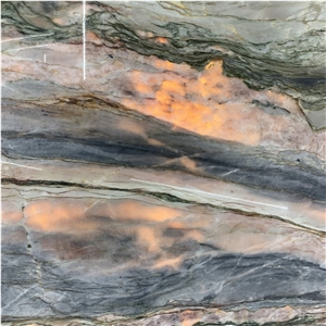 Brazil Luxury Rainbow Quartzite Slab For Countertop And Wall