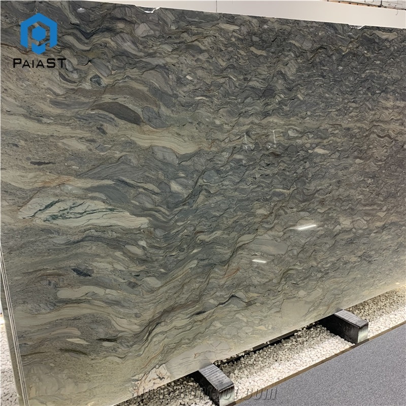 Brazil Natural Gold Silk Road Quartzite Slabs For Countertop