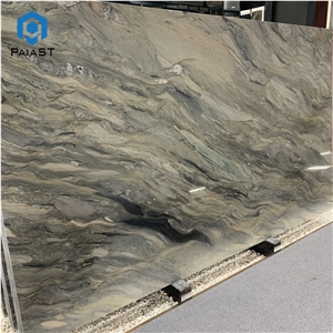 Brazil Natural Gold Silk Road Quartzite Slabs For Countertop