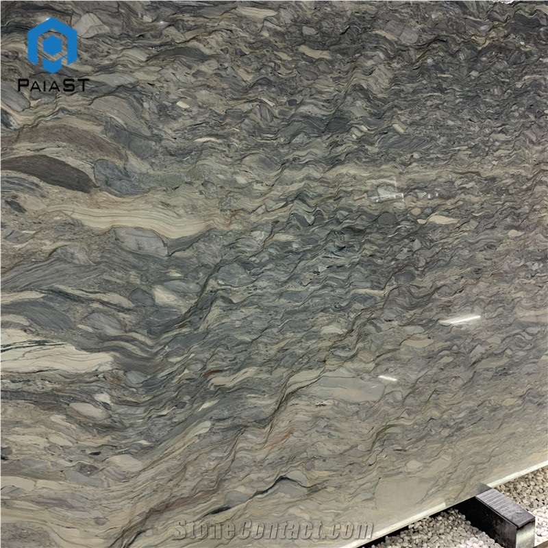 Brazil Natural Gold Silk Road Quartzite Slabs For Countertop