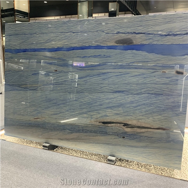 Luxury Stone Azul Macaubas Quartzite Slab For Background Wall
