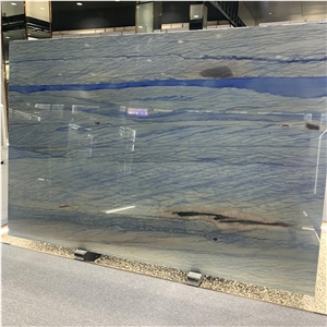 Luxury Stone Azul Macaubas Quartzite Slab For Background Wall
