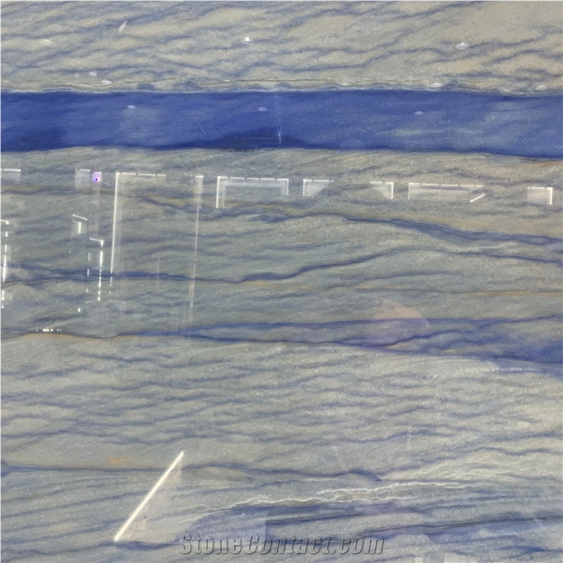 Luxury Stone Azul Macaubas Quartzite Slab For Background Wall