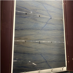 Luxury Stone Azul Macaubas Quartzite Slab For Background Wall