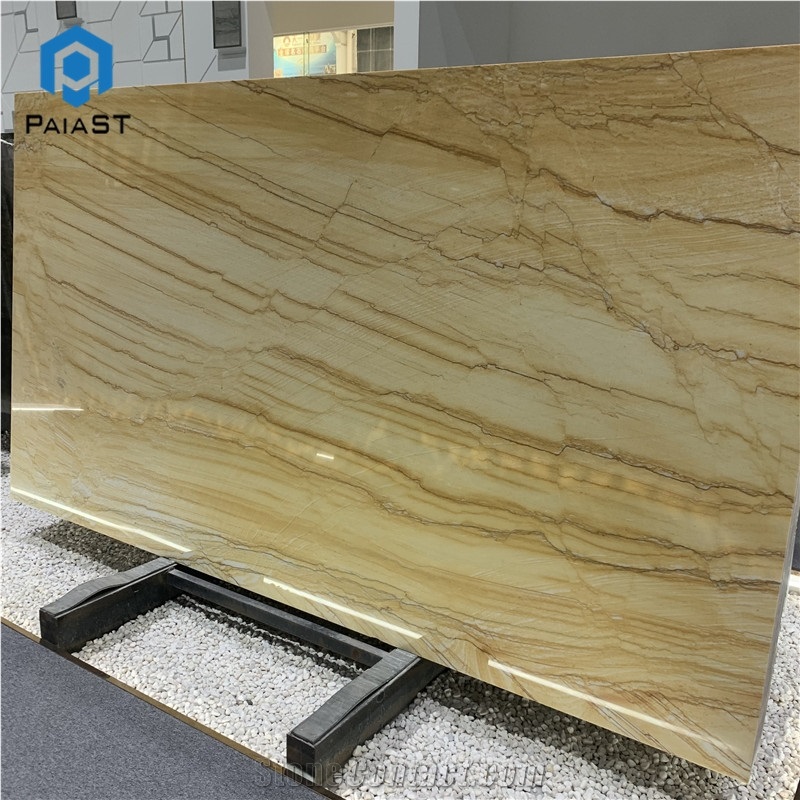 Luxury Yellow Stone London Gold Quartzite Slab Tile For Wall