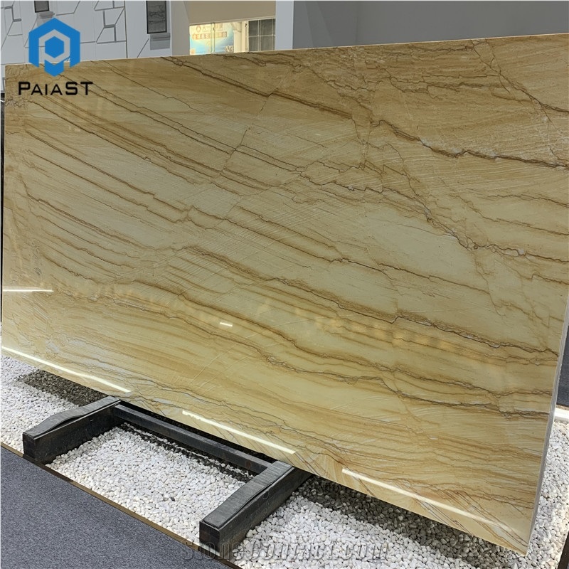 Luxury Yellow Stone London Gold Quartzite Slab Tile For Wall