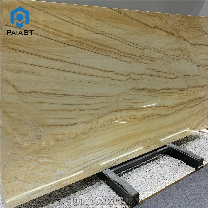 Luxury Yellow Stone London Gold Quartzite Slab Tile For Wall
