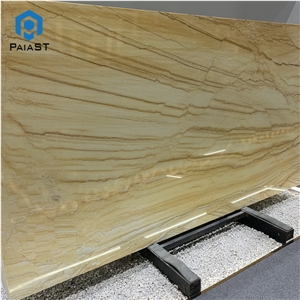 Luxury Yellow Stone London Gold Quartzite Slab Tile For Wall