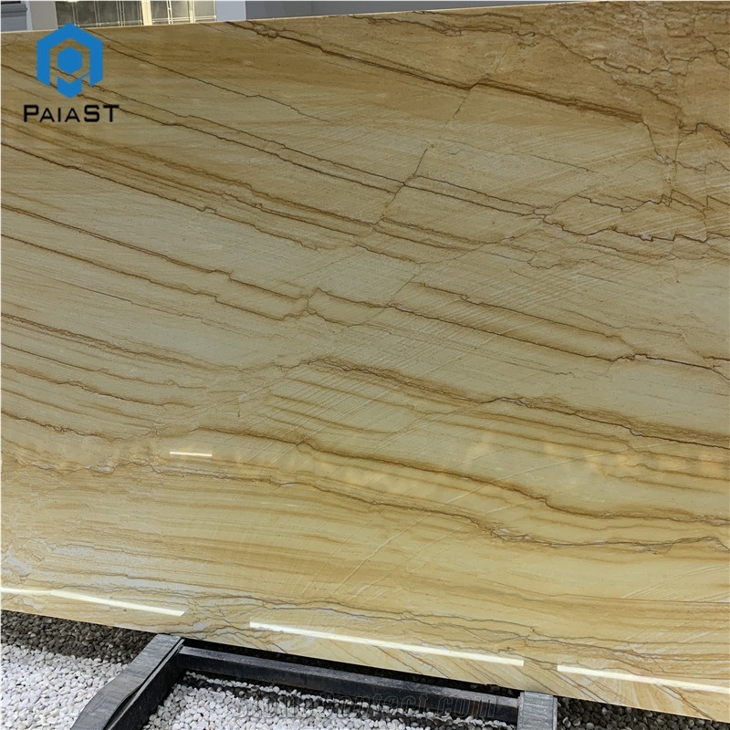 Luxury Yellow Stone London Gold Quartzite Slab Tile For Wall