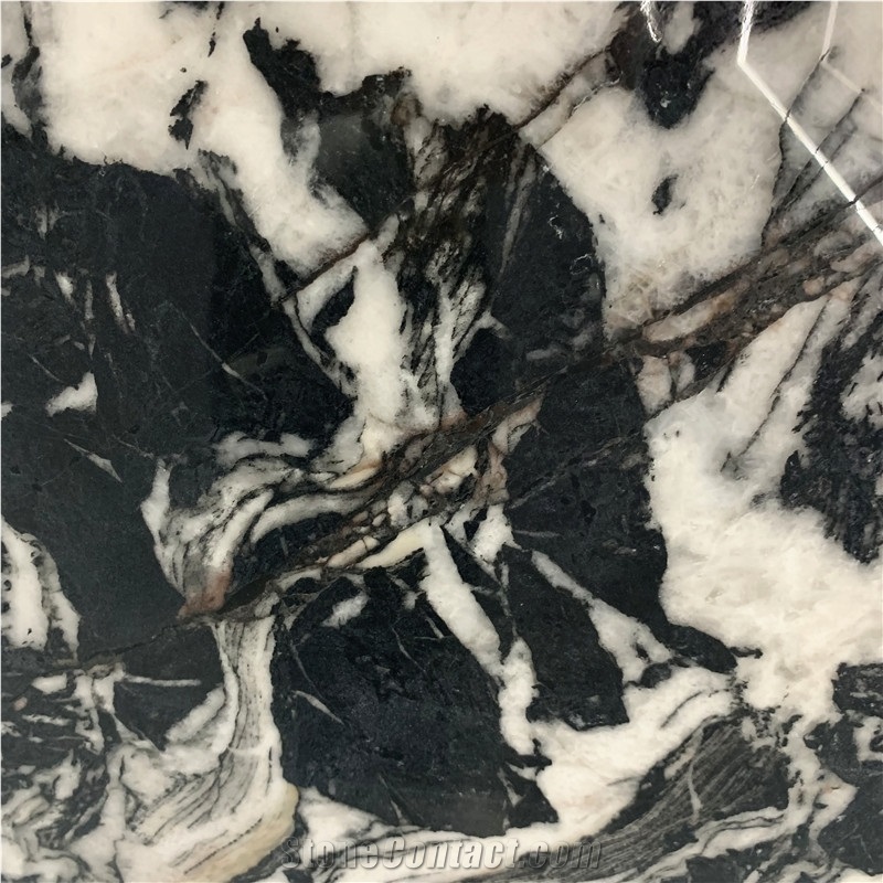 Natural Bvlgari Black Marble With White Veins Slabs For Wall