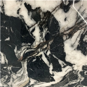 Natural Bvlgari Black Marble With White Veins Slabs For Wall