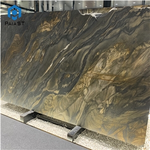 Wholesale Price Natural Black And Gold Veins Quartzite Slabs