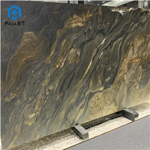 Wholesale Price Natural Black And Gold Veins Quartzite Slabs