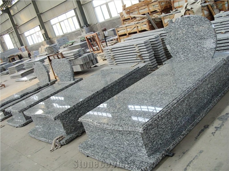 Black New G654 Granite Headstone Monument China Factory