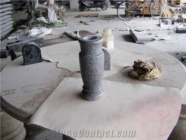 Custom G654 & G603 Granite Vase Monument Acessary Urn Bench