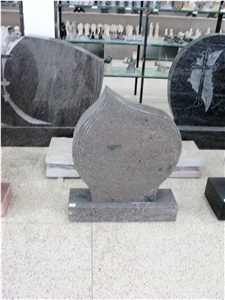 Engraved Red Granite Heart Headstones Tombstone Monument