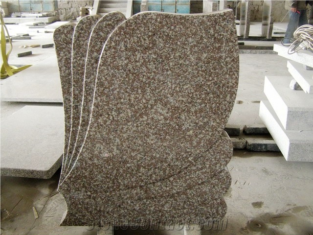 Factory Cheap G664 Granite Headstone Single Monument Design