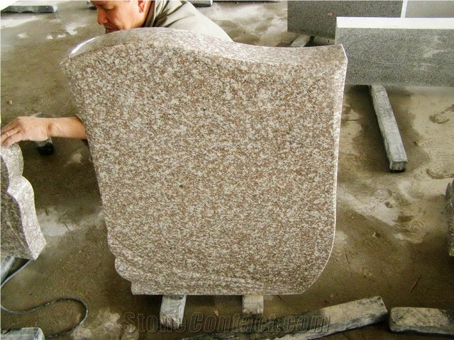 Factory Cheap G664 Granite Headstone Single Monument Design