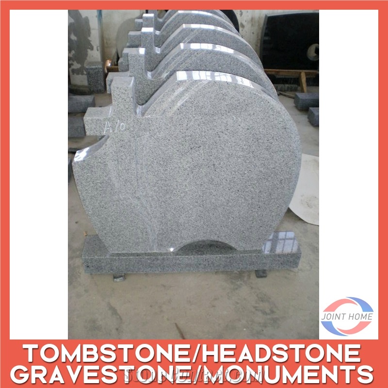 G633 Grey Cemetery Upright Headstone Gravestone Monument