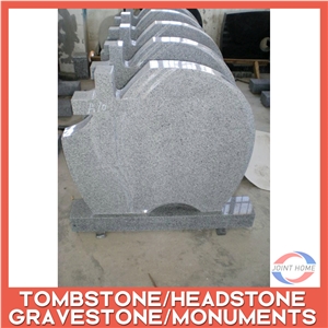 G633 Grey Cemetery Upright Headstone Gravestone Monument