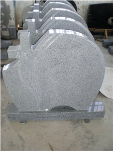 G633 Grey Cemetery Upright Headstone Gravestone Monument