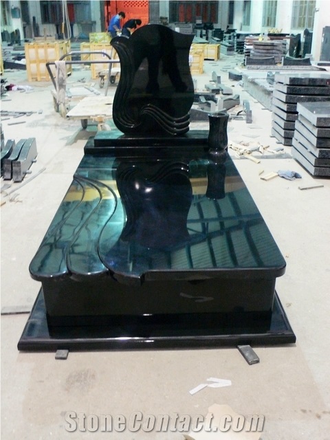G654 Shanxi Black Galaxy Tombstone Headstone Monuments