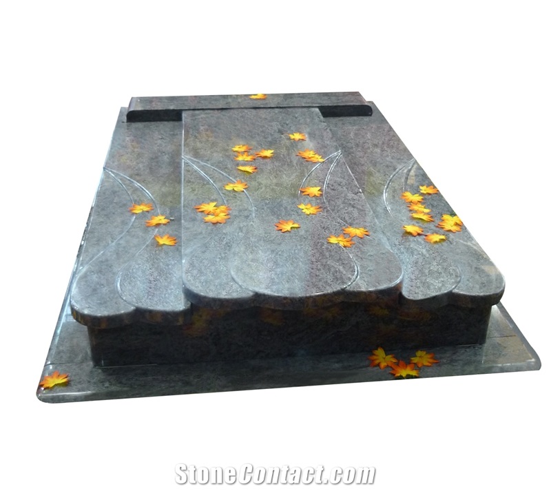 Golden Flower Leaf Unique Edge Monument Tombstone Headstones