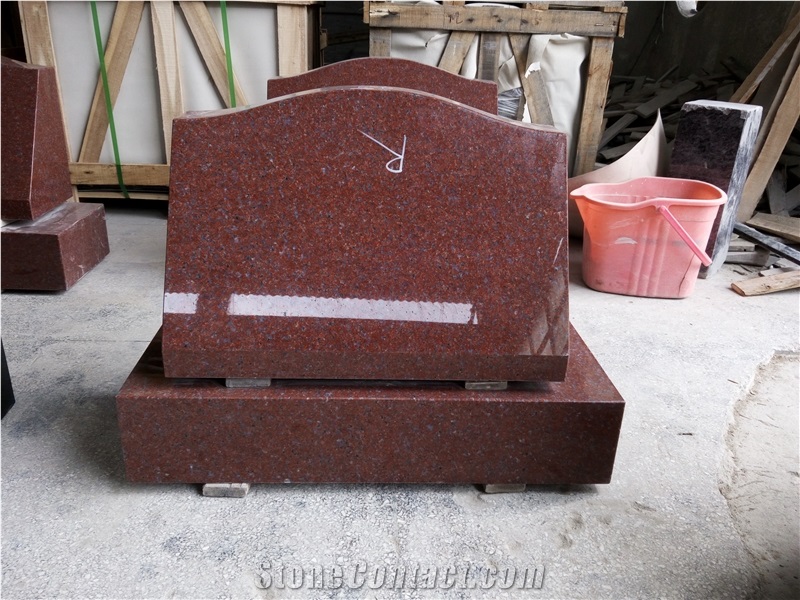 Imperial Carmine Pink Granite Top Cross Monuments