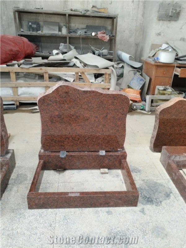 Imperial Carmine Pink Granite Top Cross Monuments