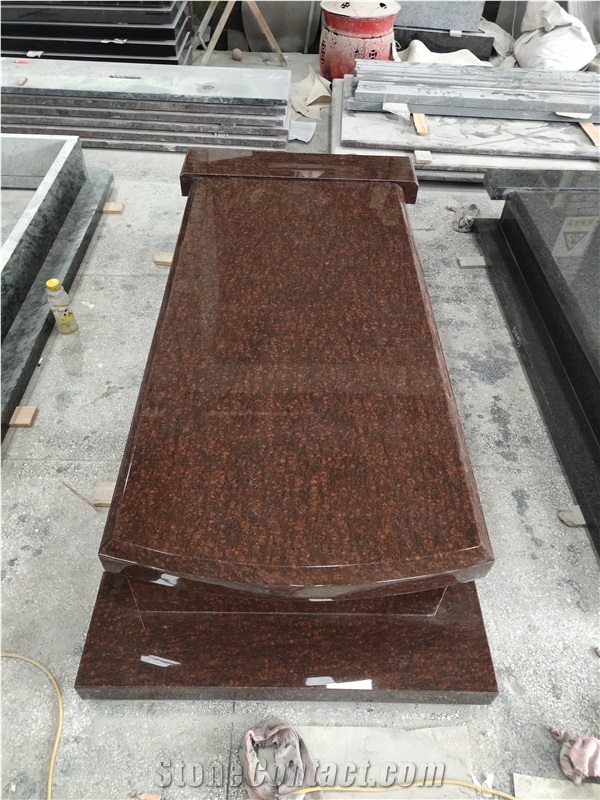 Imperial Carmine Pink Granite Top Cross Monuments