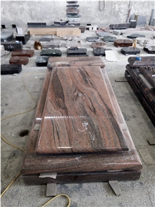 India Juparana Red Granite Graveyard Cemetery Tombstones