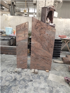 India Juparana Red Granite Graveyard Cemetery Tombstones