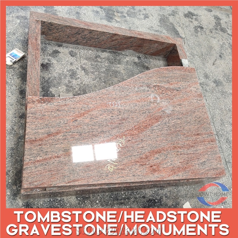 Ivory India Simple Design Red Granite Tombstone Headstones