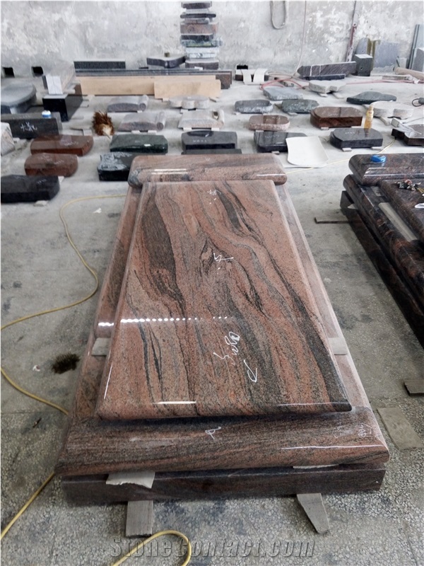 Ivory India Simple Design Red Granite Tombstone Headstones