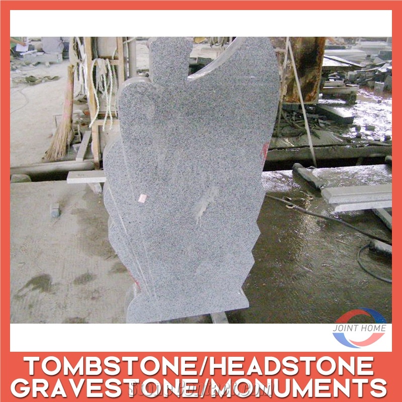 Light Gray Grey Granite G633 G603 Cross Monument With Column