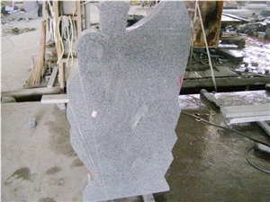 Light Gray Grey Granite G633 G603 Cross Monument With Column