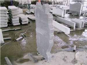 Light Gray Grey Granite G633 G603 Cross Monument With Column
