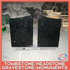 New Absolute Black Polished Granite Monument, Gravestone